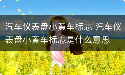 汽车仪表盘小黄车标志 汽车仪表盘小黄车标志是什么意思