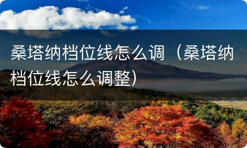 桑塔纳档位线怎么调（桑塔纳档位线怎么调整）