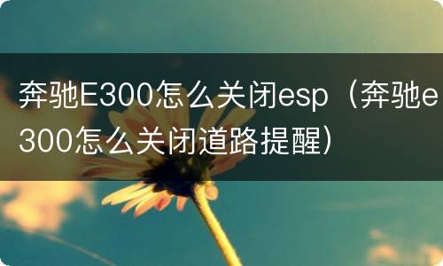 奔驰E300怎么关闭esp（奔驰e300怎么关闭道路提醒）