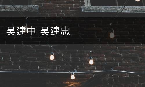 吴建中 吴建忠