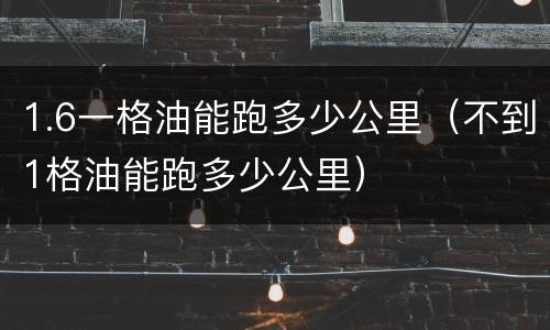 1.6一格油能跑多少公里（不到1格油能跑多少公里）