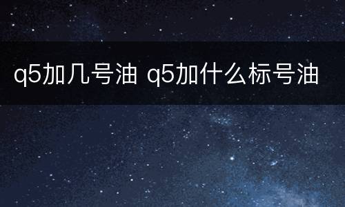 q5加几号油 q5加什么标号油