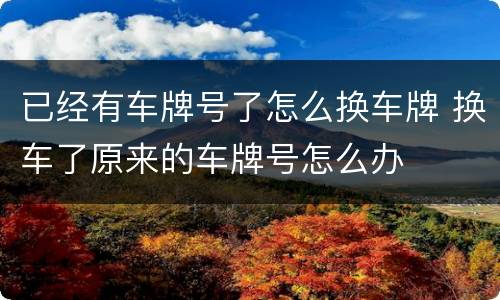 已经有车牌号了怎么换车牌 换车了原来的车牌号怎么办