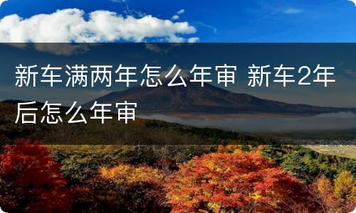 新车满两年怎么年审 新车2年后怎么年审