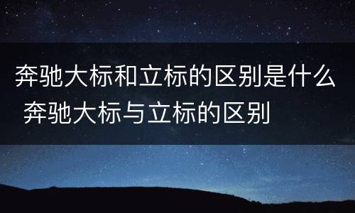 奔驰大标和立标的区别是什么 奔驰大标与立标的区别