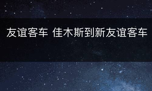 友谊客车 佳木斯到新友谊客车