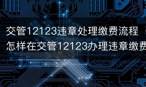 交管12123违章处理缴费流程（怎样在交管12123办理违章缴费）
