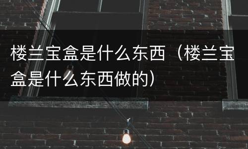 楼兰宝盒是什么东西（楼兰宝盒是什么东西做的）