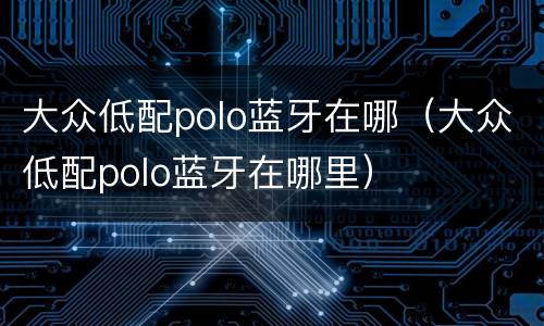 大众低配polo蓝牙在哪（大众低配polo蓝牙在哪里）