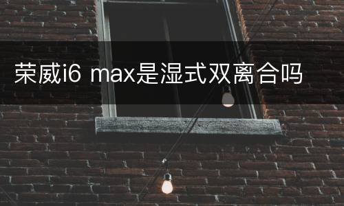 荣威i6 max是湿式双离合吗