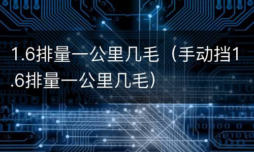 1.6排量一公里几毛（手动挡1.6排量一公里几毛）