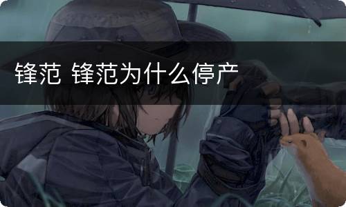 锋范 锋范为什么停产