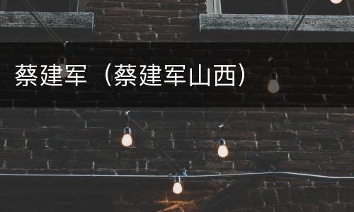 蔡建军（蔡建军山西）