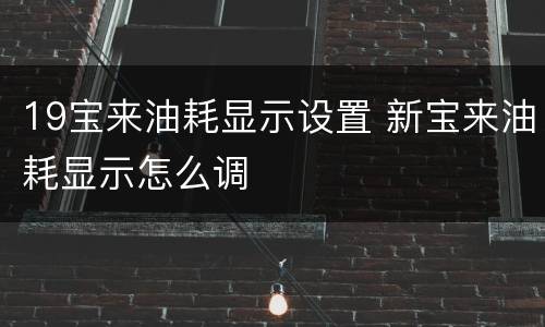 19宝来油耗显示设置 新宝来油耗显示怎么调