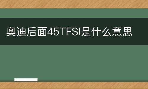 奥迪后面45TFSI是什么意思