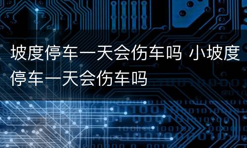 坡度停车一天会伤车吗 小坡度停车一天会伤车吗