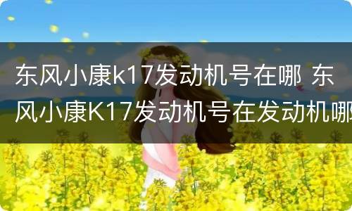 东风小康k17发动机号在哪 东风小康K17发动机号在发动机哪个位置