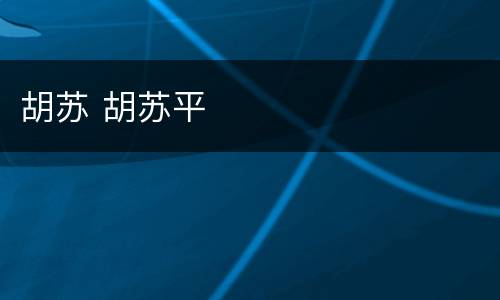 胡苏 胡苏平