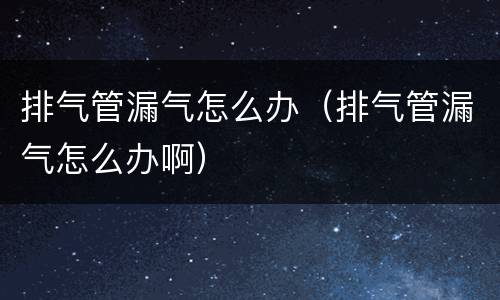 排气管漏气怎么办（排气管漏气怎么办啊）