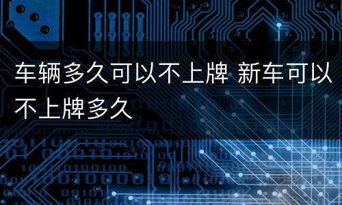 车辆多久可以不上牌 新车可以不上牌多久