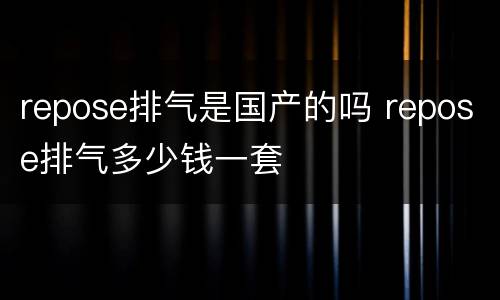 repose排气是国产的吗 repose排气多少钱一套