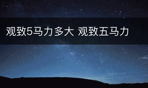 观致5马力多大 观致五马力