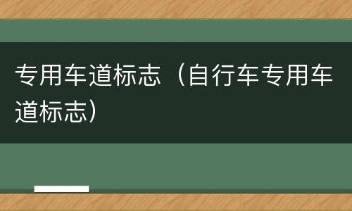专用车道标志（自行车专用车道标志）