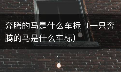 奔腾的马是什么车标（一只奔腾的马是什么车标）