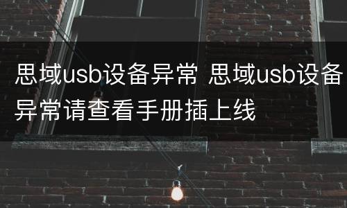 思域usb设备异常 思域usb设备异常请查看手册插上线