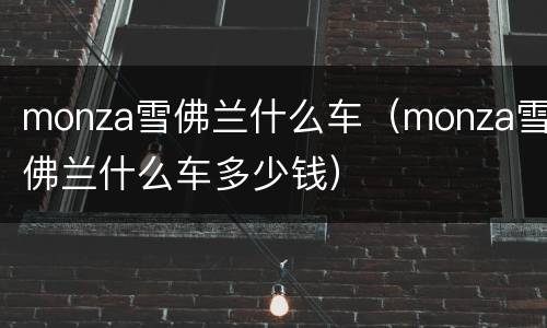 monza雪佛兰什么车（monza雪佛兰什么车多少钱）