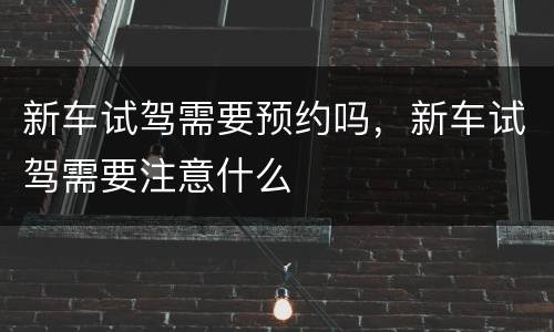 新车试驾需要预约吗，新车试驾需要注意什么