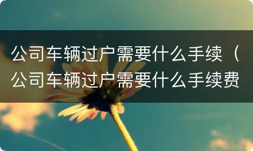 公司车辆过户需要什么手续（公司车辆过户需要什么手续费）