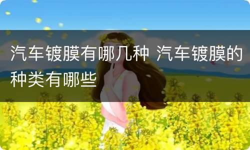 汽车镀膜有哪几种 汽车镀膜的种类有哪些