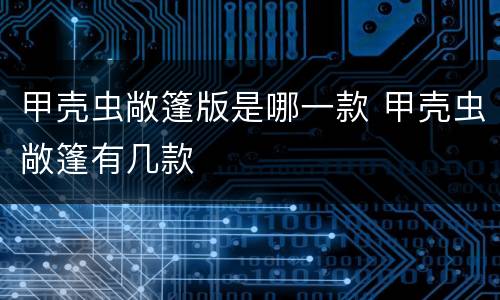 甲壳虫敞篷版是哪一款 甲壳虫敞篷有几款