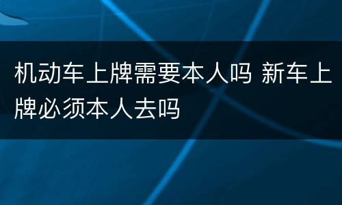 机动车上牌需要本人吗 新车上牌必须本人去吗