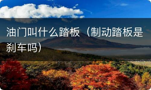 油门叫什么踏板（制动踏板是刹车吗）