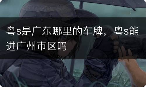 粤s是广东哪里的车牌，粤s能进广州市区吗