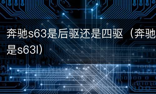 奔驰s63是后驱还是四驱（奔驰是s63l）