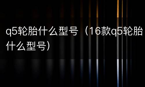 q5轮胎什么型号（16款q5轮胎什么型号）