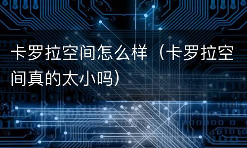 卡罗拉空间怎么样（卡罗拉空间真的太小吗）