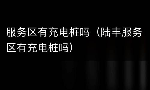 服务区有充电桩吗（陆丰服务区有充电桩吗）