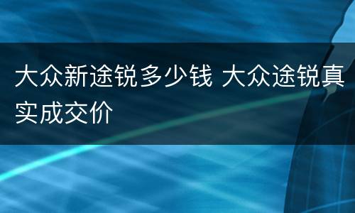 大众新途锐多少钱 大众途锐真实成交价