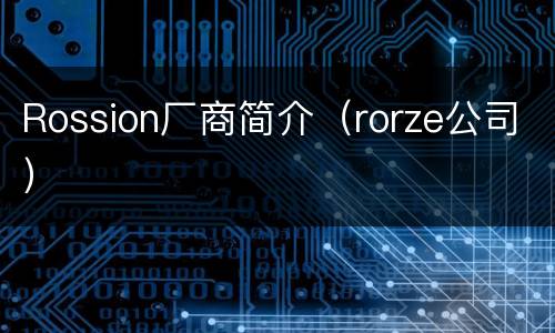 Rossion厂商简介（rorze公司）
