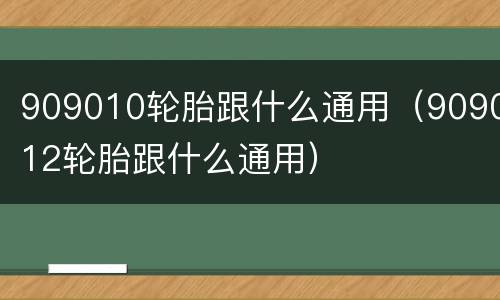 909010轮胎跟什么通用（909012轮胎跟什么通用）