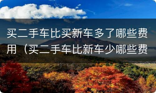 买二手车比买新车多了哪些费用（买二手车比新车少哪些费用）
