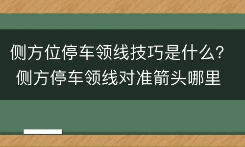 侧方位停车领线技巧是什么？ 侧方停车领线对准箭头哪里