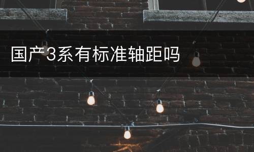 国产3系有标准轴距吗