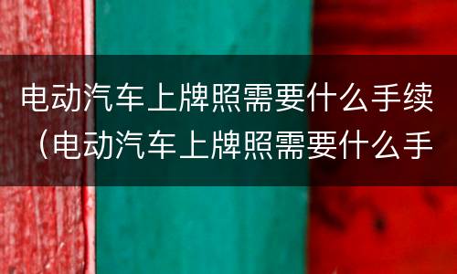 电动汽车上牌照需要什么手续（电动汽车上牌照需要什么手续费）