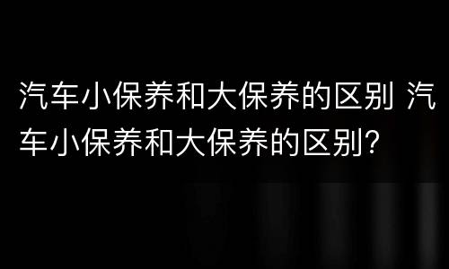 汽车小保养和大保养的区别 汽车小保养和大保养的区别?