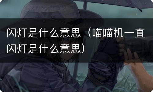 闪灯是什么意思（喵喵机一直闪灯是什么意思）